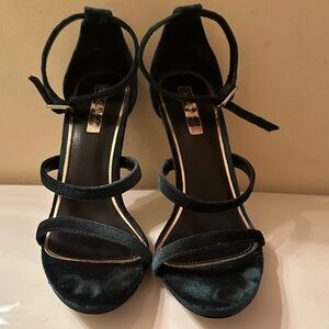 Miss Selfridge Dark Velvet Strappy Heels